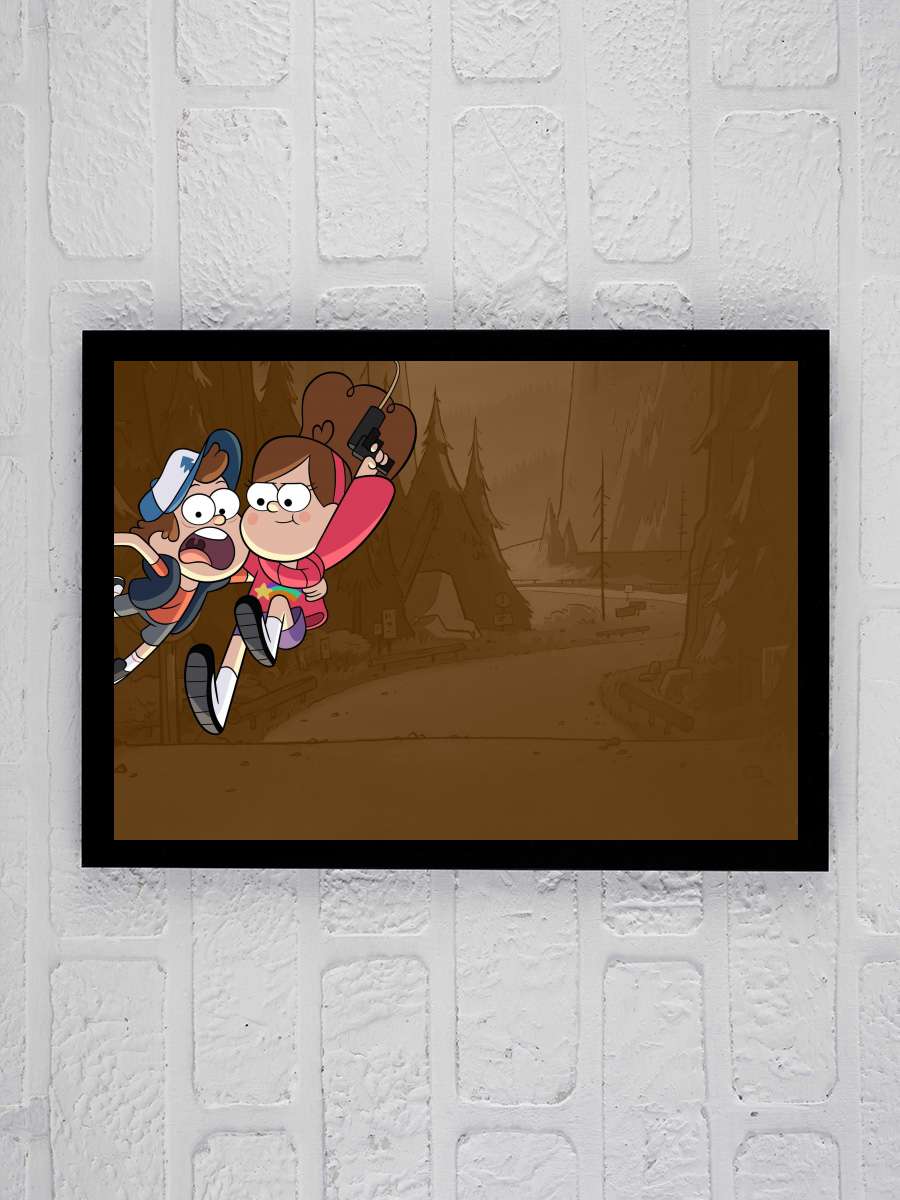 Esrarengiz Kasaba - Gravity Falls Dizi Tablo Siyah Çerçeveli Dizi Poster Duvar Tablo