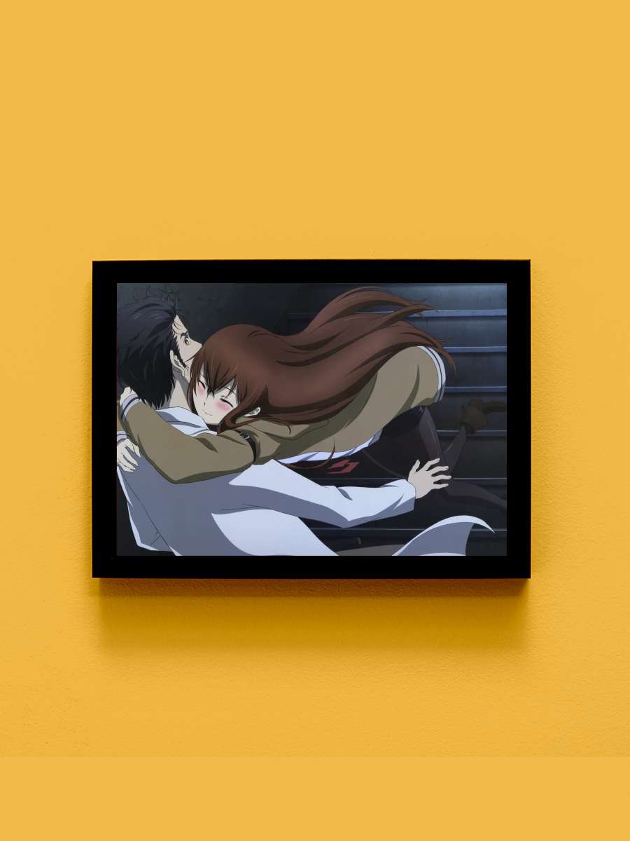 Steins;Gate Dizi Tablo Siyah Çerçeveli Dizi Poster Duvar Tablo