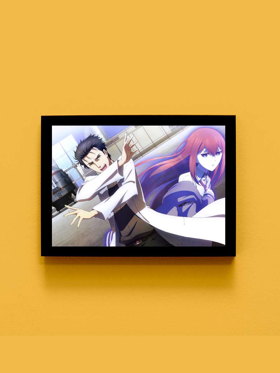 Steins;Gate Dizi Tablo Siyah Çerçeveli Dizi Poster Duvar Tablo