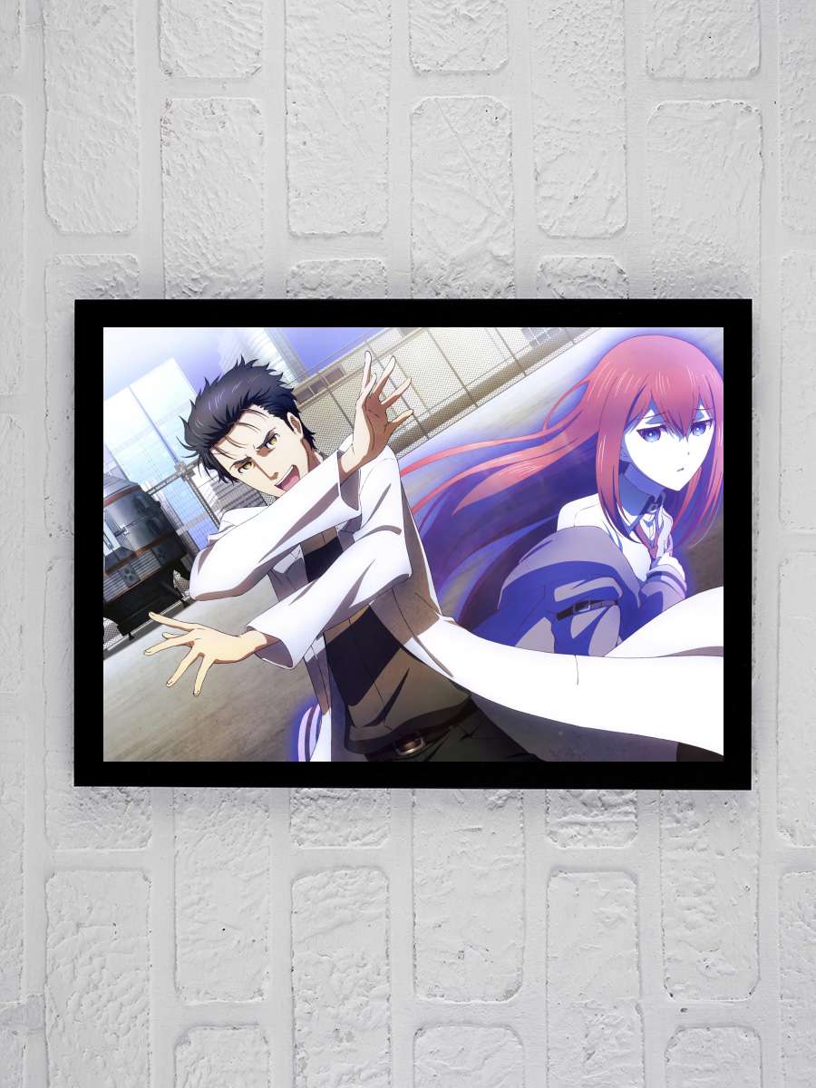 Steins;Gate Dizi Tablo Siyah Çerçeveli Dizi Poster Duvar Tablo