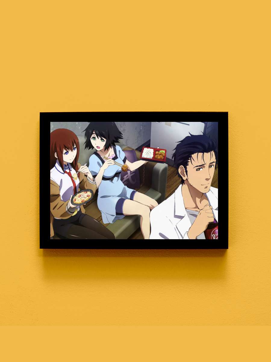 Steins;Gate Dizi Tablo Siyah Çerçeveli Dizi Poster Duvar Tablo