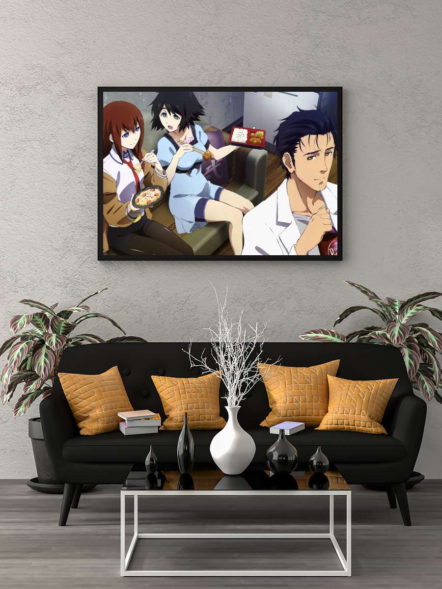 Steins;Gate Dizi Tablo Siyah Çerçeveli Dizi Poster Duvar Tablo