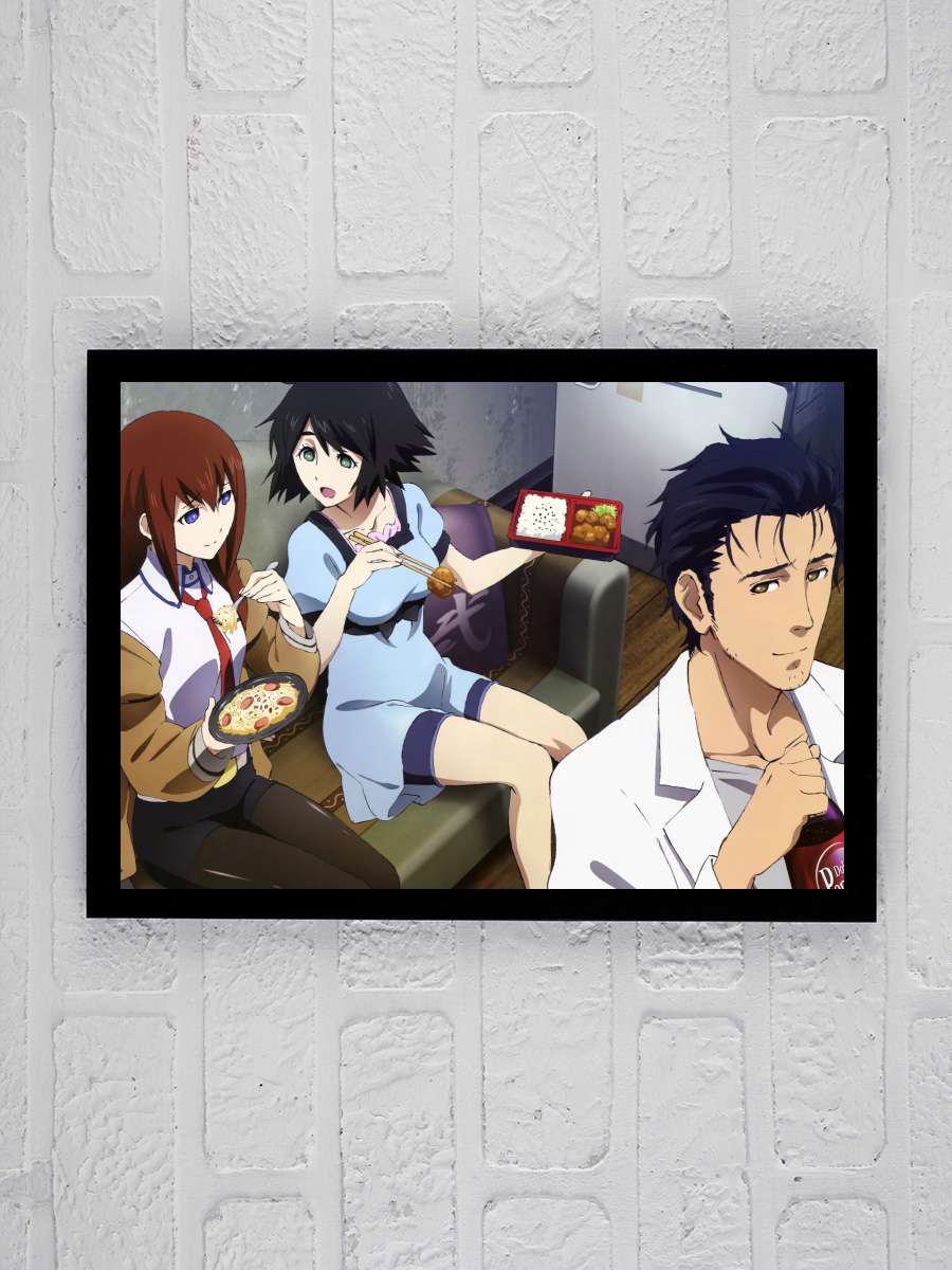 Steins;Gate Dizi Tablo Siyah Çerçeveli Dizi Poster Duvar Tablo