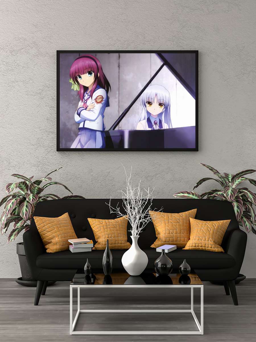 Angel Beats! Dizi Tablo Siyah Çerçeveli Dizi Poster Duvar Tablo