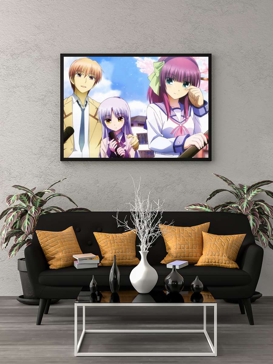 Angel Beats! Dizi Tablo Siyah Çerçeveli Dizi Poster Duvar Tablo