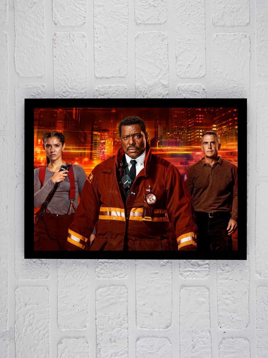 Chicago Fire Dizi Tablo Siyah Çerçeveli Dizi Poster Duvar Tablo