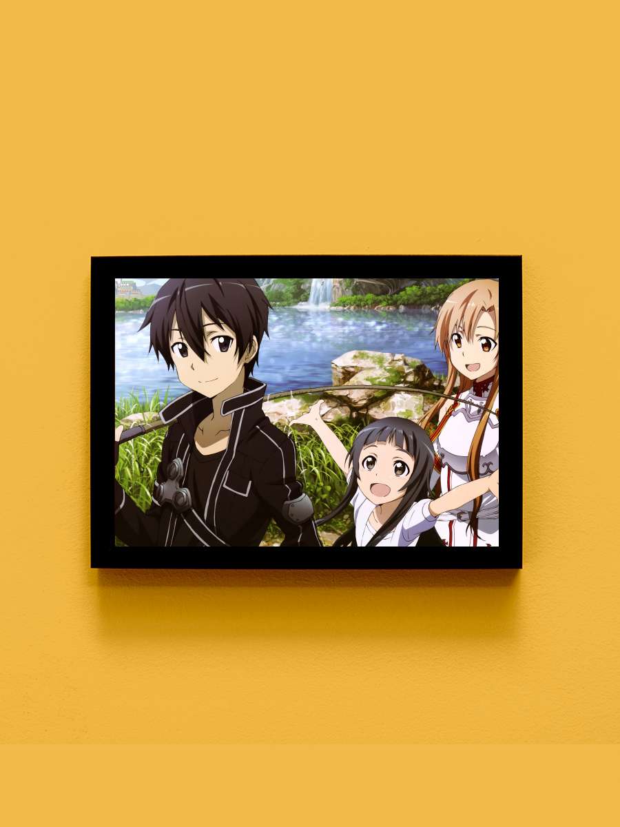 Sword Art Online - ソードアート・オンライン Dizi Tablo Siyah Çerçeveli Dizi Poster Duvar Tablo