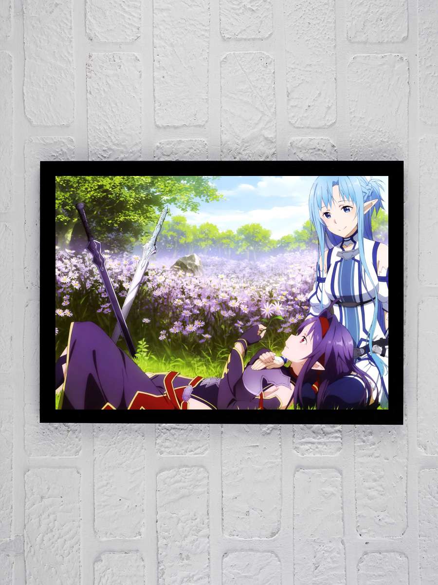 Sword Art Online - ソードアート・オンライン Dizi Tablo Siyah Çerçeveli Dizi Poster Duvar Tablo