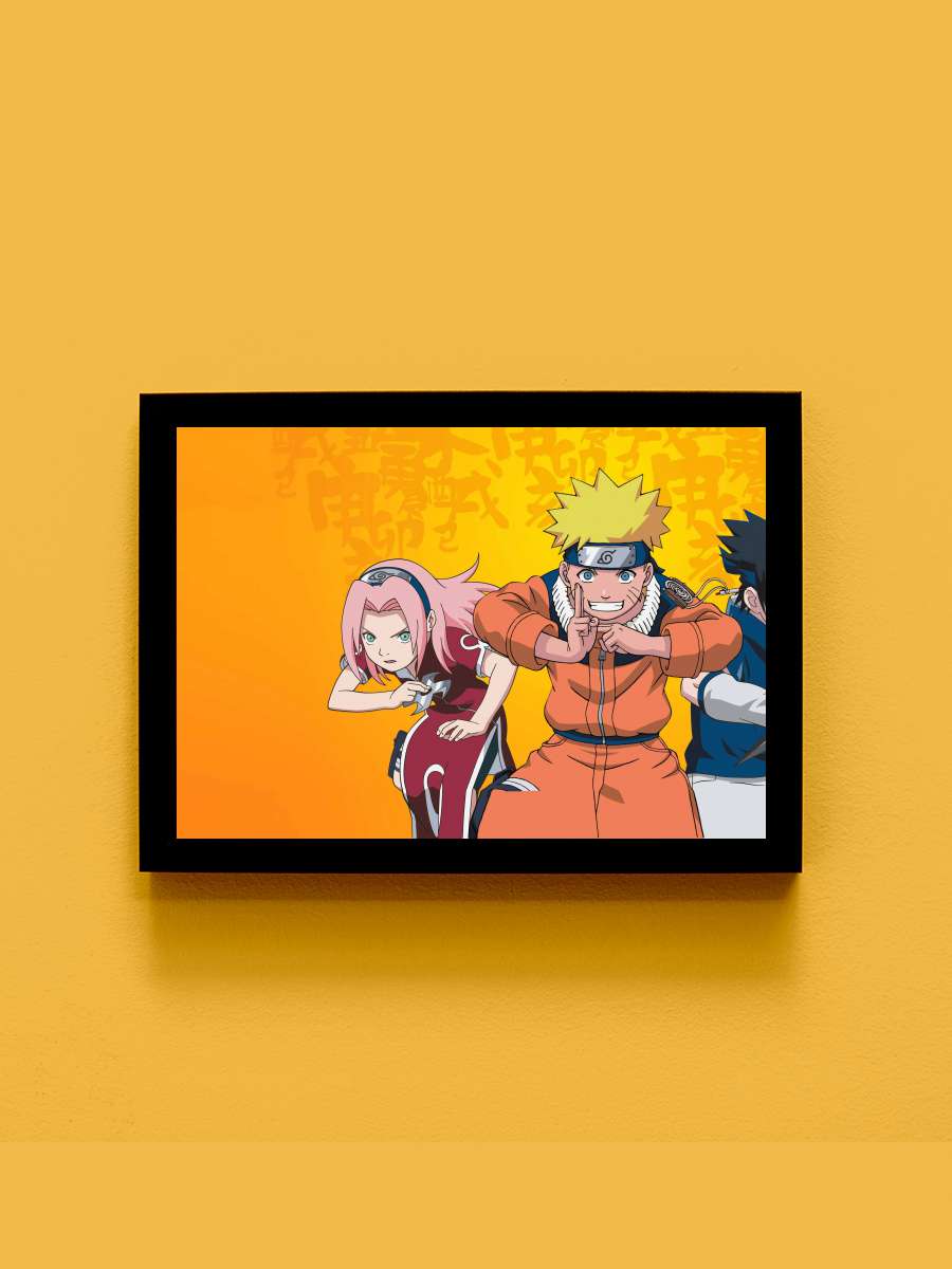 Naruto - ナルト Dizi Tablo Siyah Çerçeveli Dizi Poster Duvar Tablo