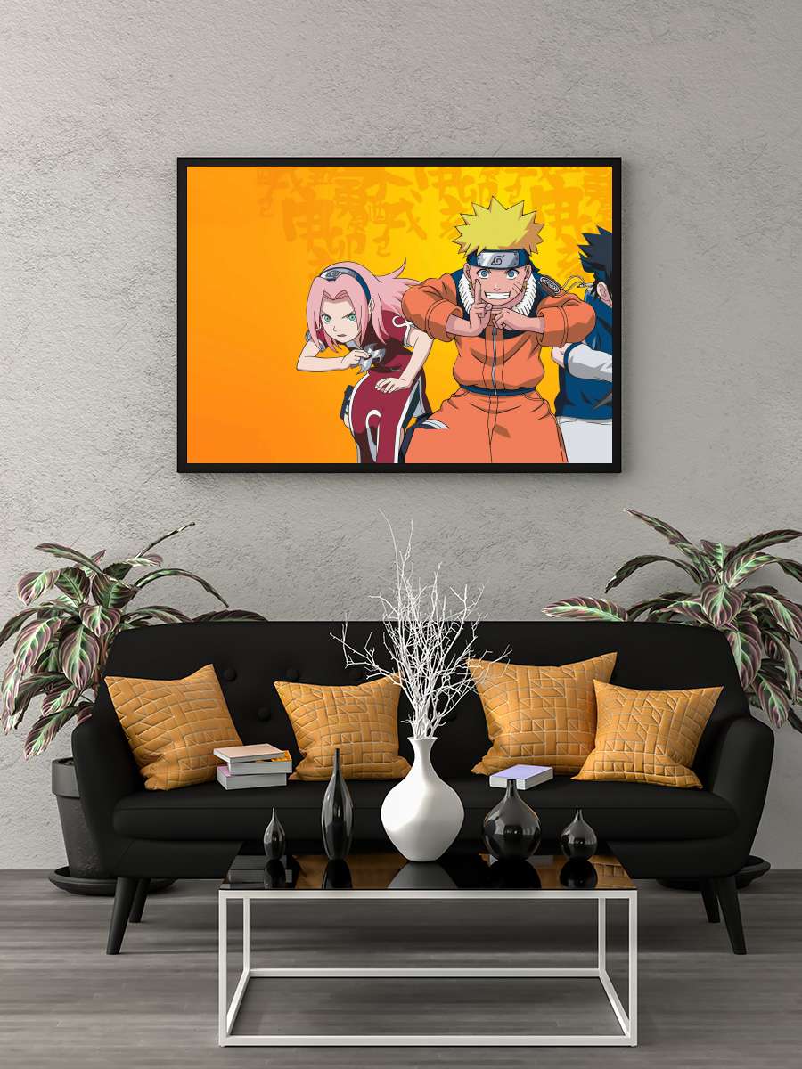 Naruto - ナルト Dizi Tablo Siyah Çerçeveli Dizi Poster Duvar Tablo