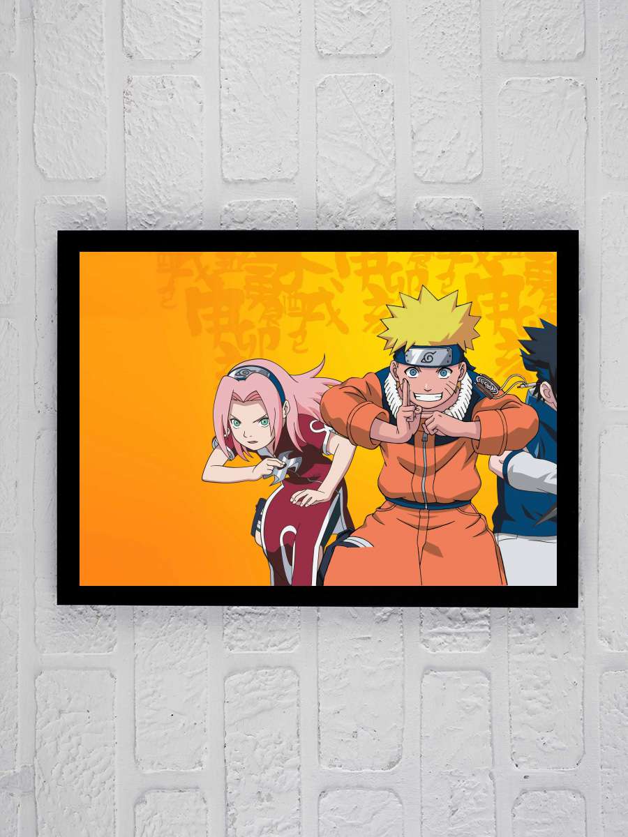 Naruto - ナルト Dizi Tablo Siyah Çerçeveli Dizi Poster Duvar Tablo