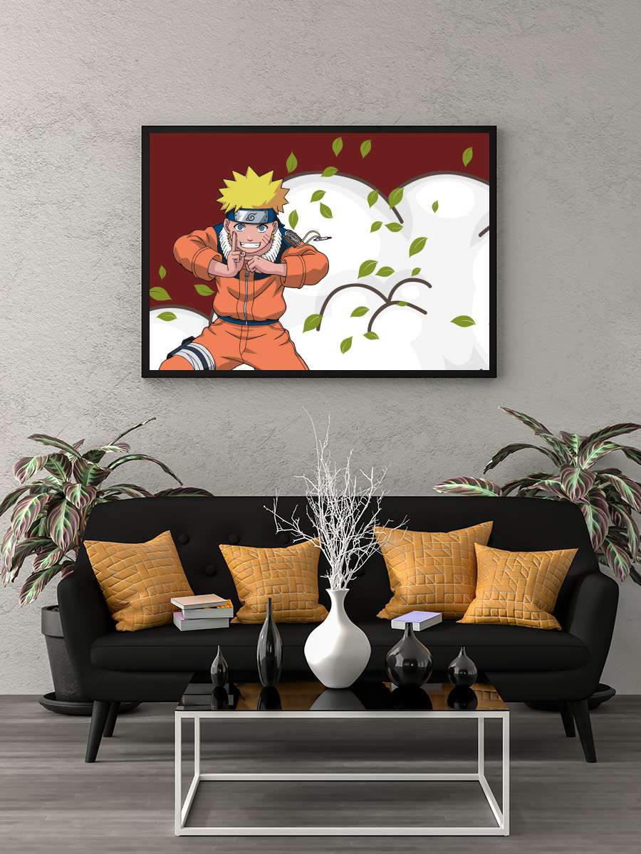 Naruto - ナルト Dizi Tablo Siyah Çerçeveli Dizi Poster Duvar Tablo