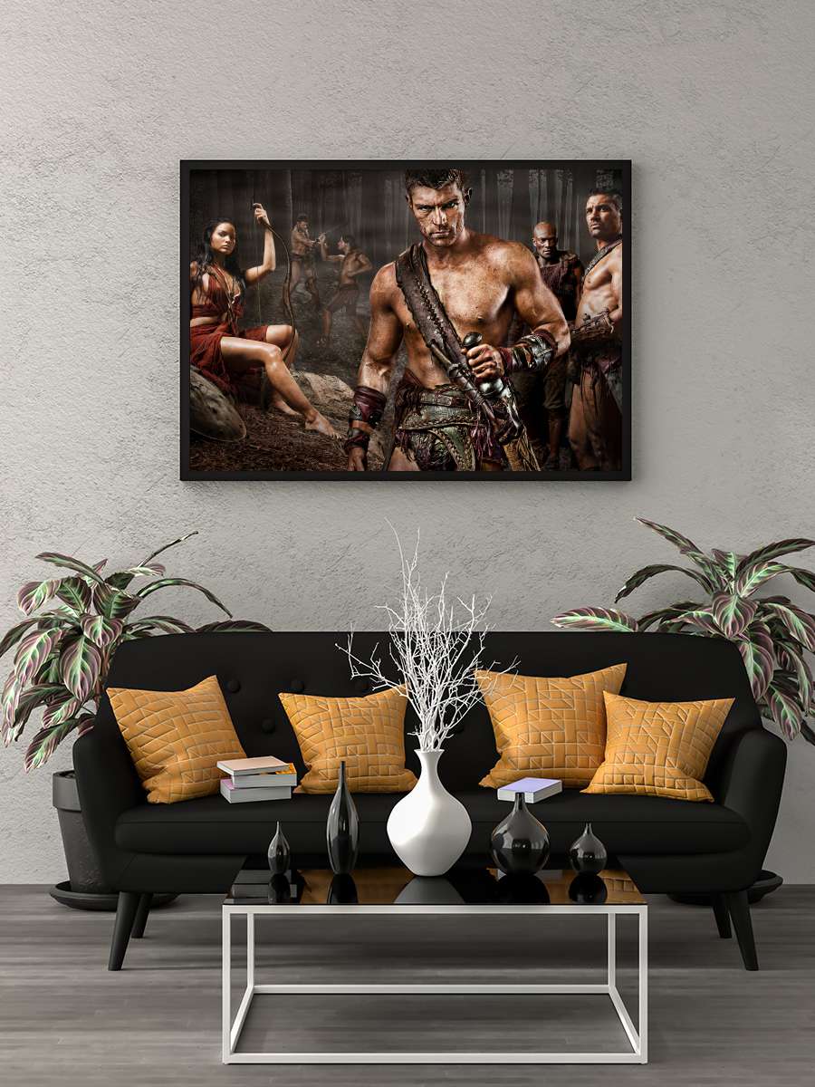 Spartacus Dizi Tablo Siyah Çerçeveli Dizi Poster Duvar Tablo