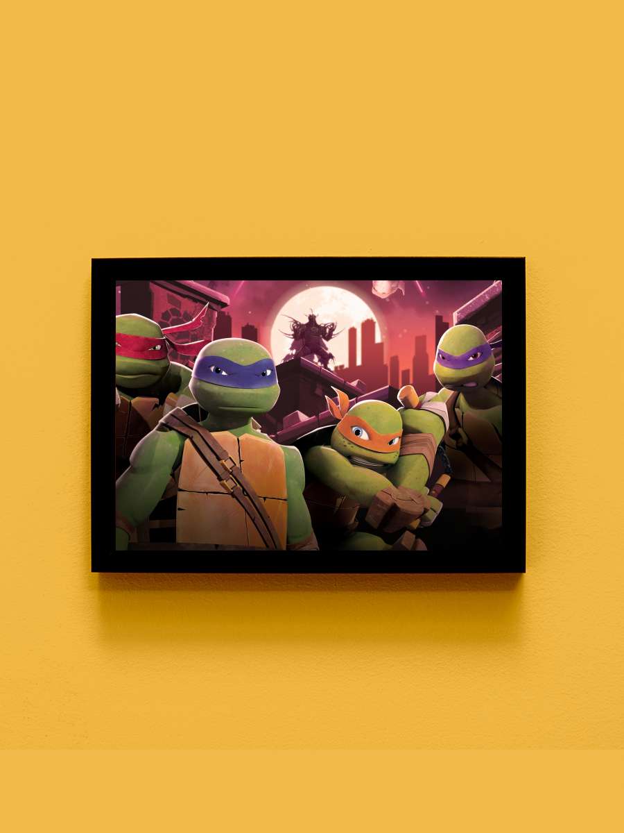 Genç Mutant Ninja Kaplumbağalar - Teenage Mutant Ninja Turtles Dizi Tablo Siyah Çerçeveli Dizi Poster Duvar Tablo