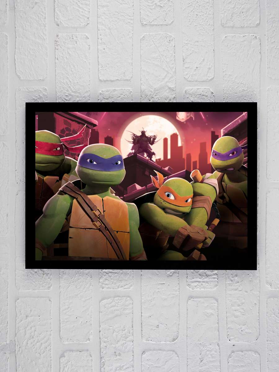 Genç Mutant Ninja Kaplumbağalar - Teenage Mutant Ninja Turtles Dizi Tablo Siyah Çerçeveli Dizi Poster Duvar Tablo