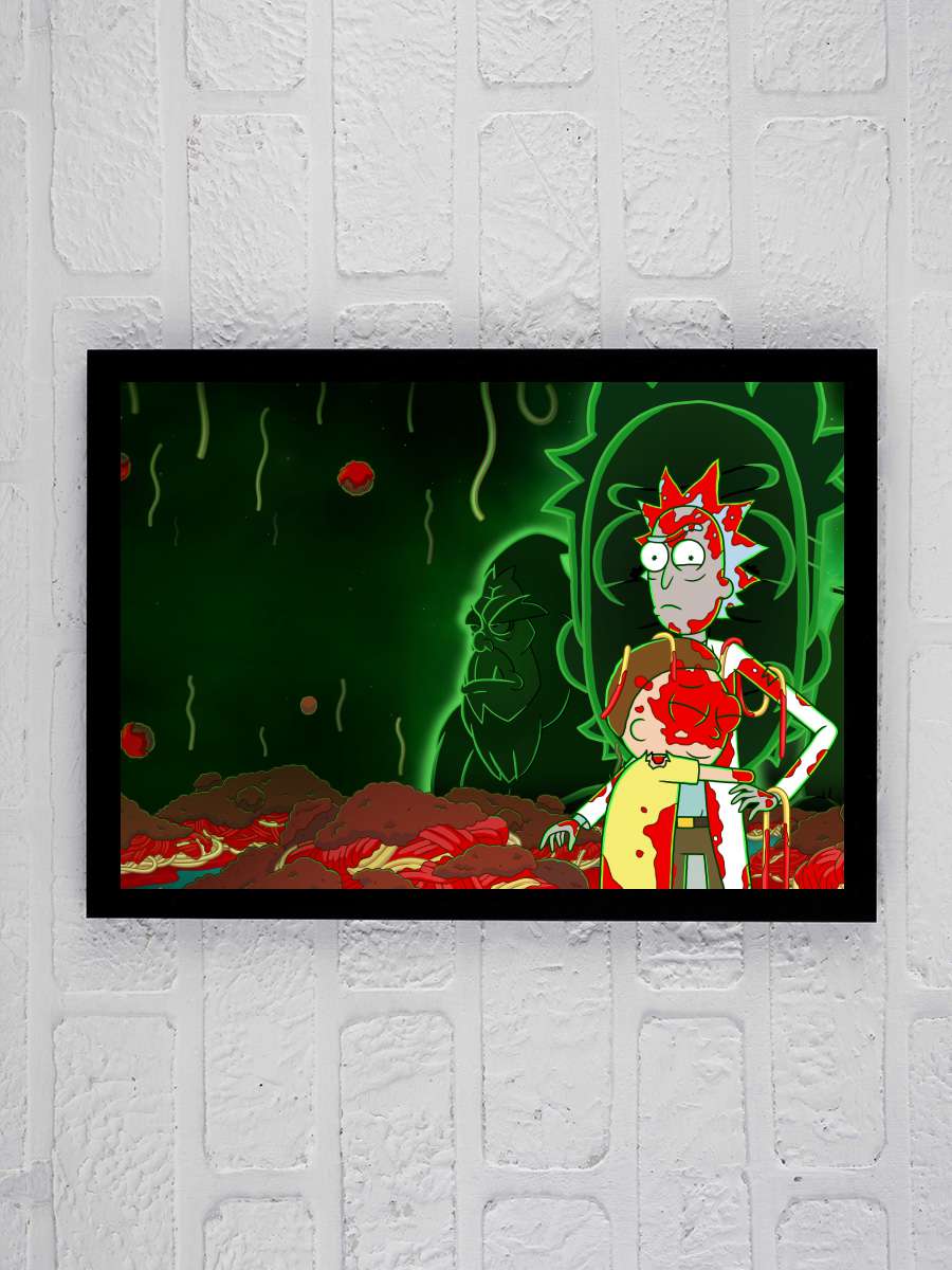 Rick and Morty Dizi Tablo Siyah Çerçeveli Dizi Poster Duvar Tablo