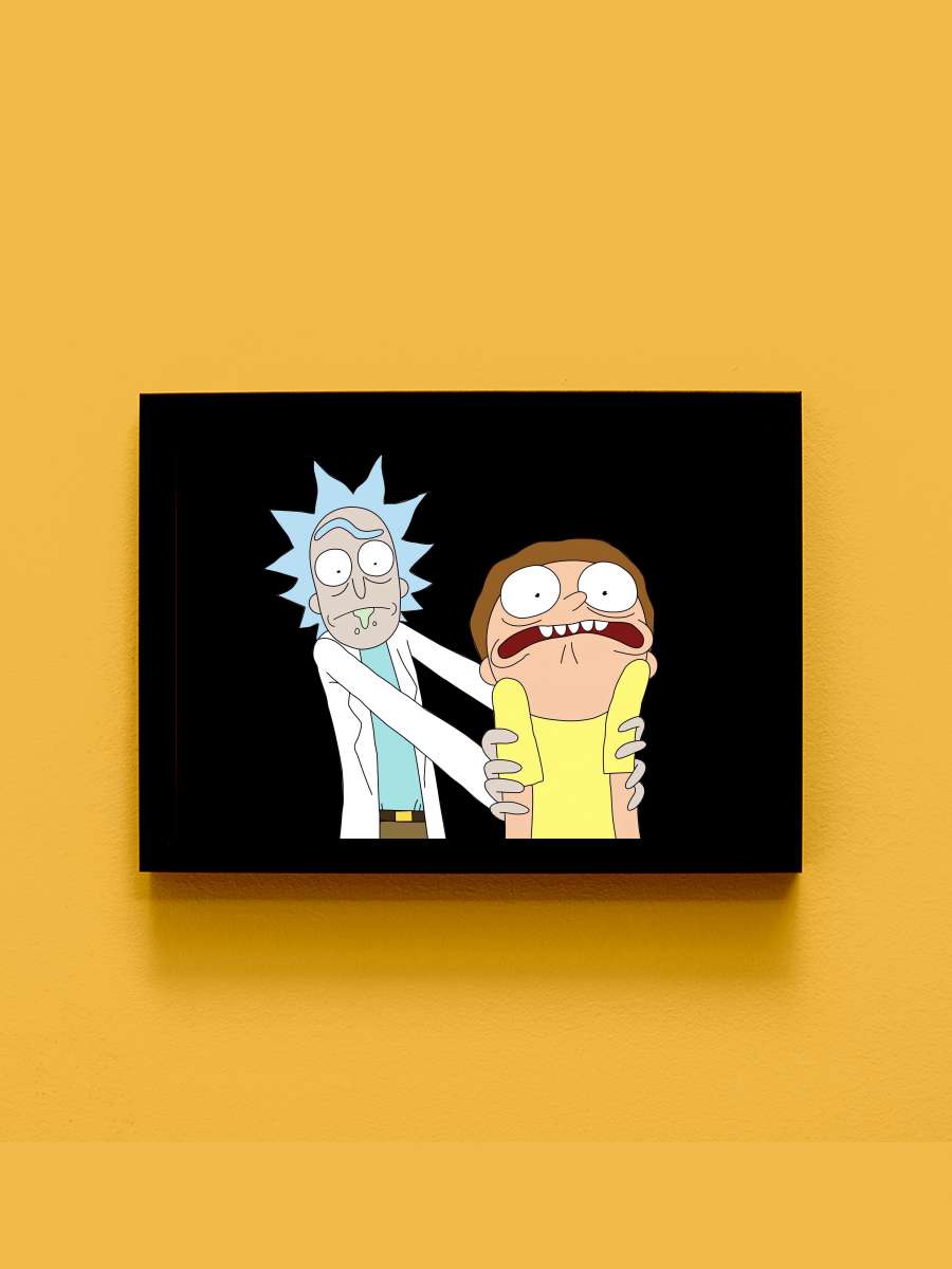 Rick and Morty Dizi Tablo Siyah Çerçeveli Dizi Poster Duvar Tablo