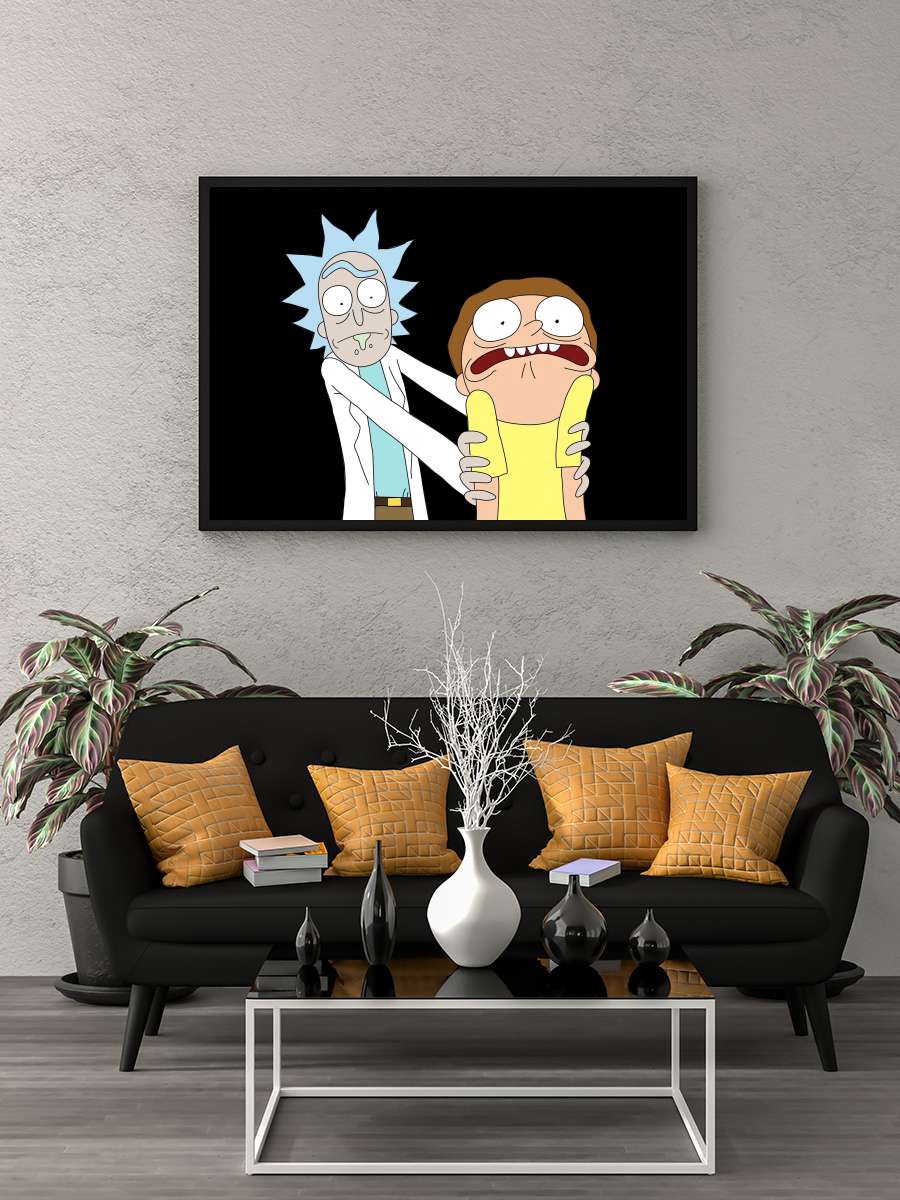 Rick and Morty Dizi Tablo Siyah Çerçeveli Dizi Poster Duvar Tablo