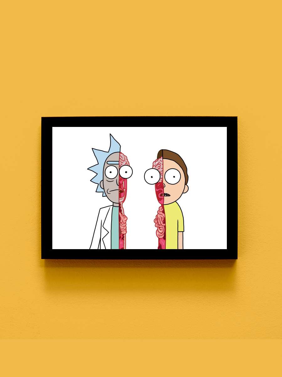 Rick and Morty Dizi Tablo Siyah Çerçeveli Dizi Poster Duvar Tablo