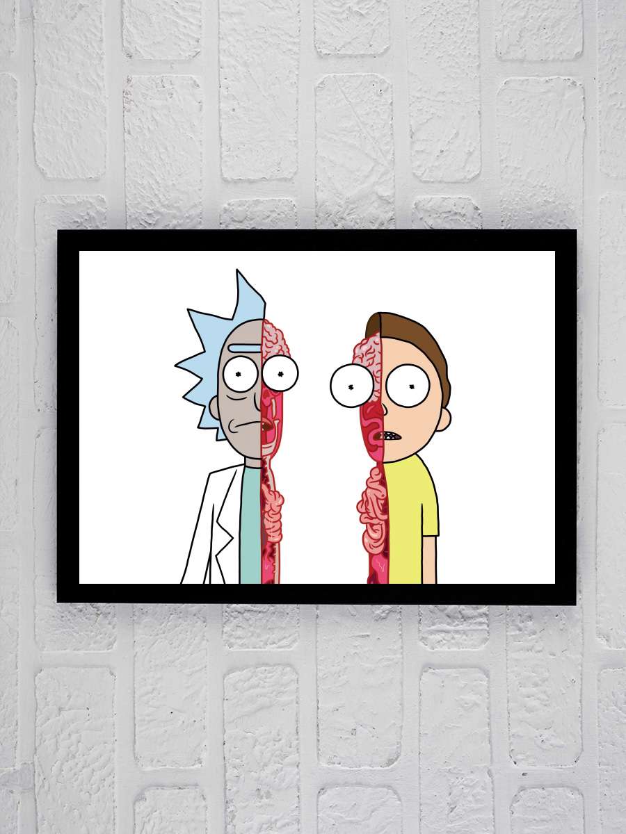 Rick and Morty Dizi Tablo Siyah Çerçeveli Dizi Poster Duvar Tablo