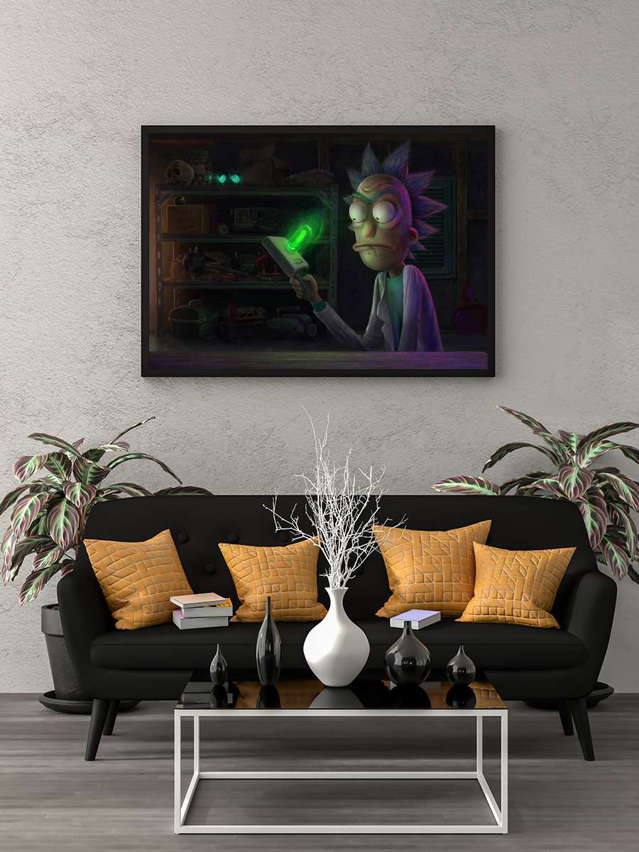 Rick and Morty Dizi Tablo Siyah Çerçeveli Dizi Poster Duvar Tablo