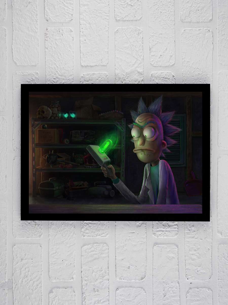 Rick and Morty Dizi Tablo Siyah Çerçeveli Dizi Poster Duvar Tablo