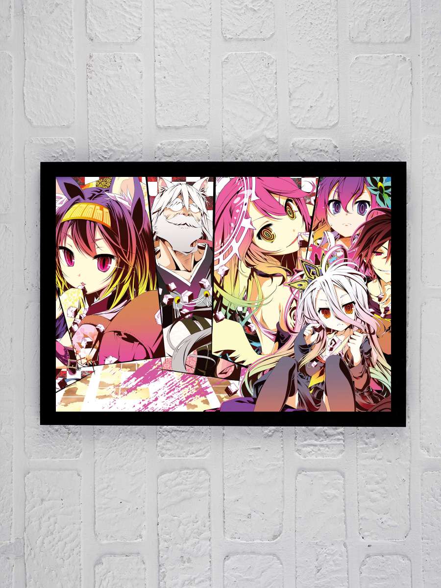 No Game, No Life - ノーゲーム･ノーライフ Dizi Tablo Siyah Çerçeveli Dizi Poster Duvar Tablo