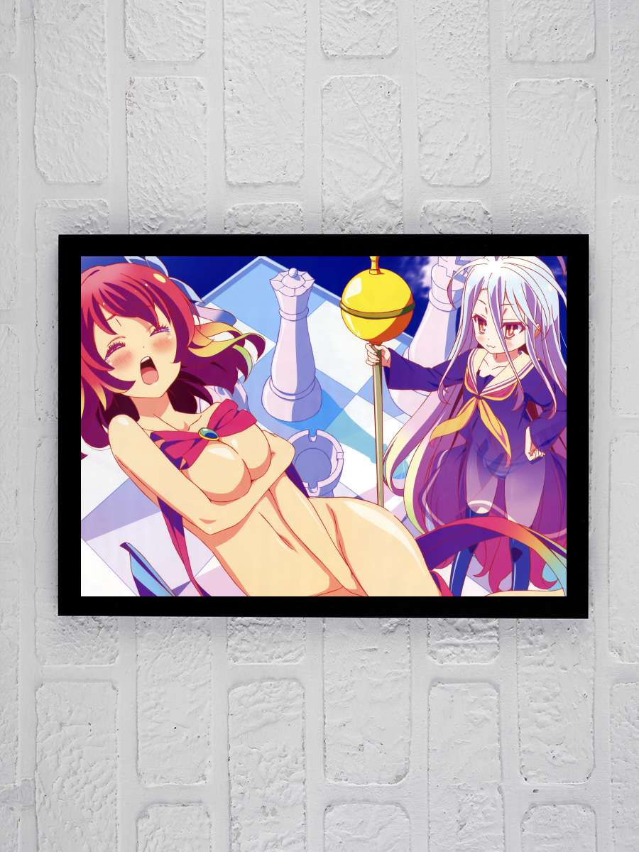 No Game, No Life - ノーゲーム･ノーライフ Dizi Tablo Siyah Çerçeveli Dizi Poster Duvar Tablo