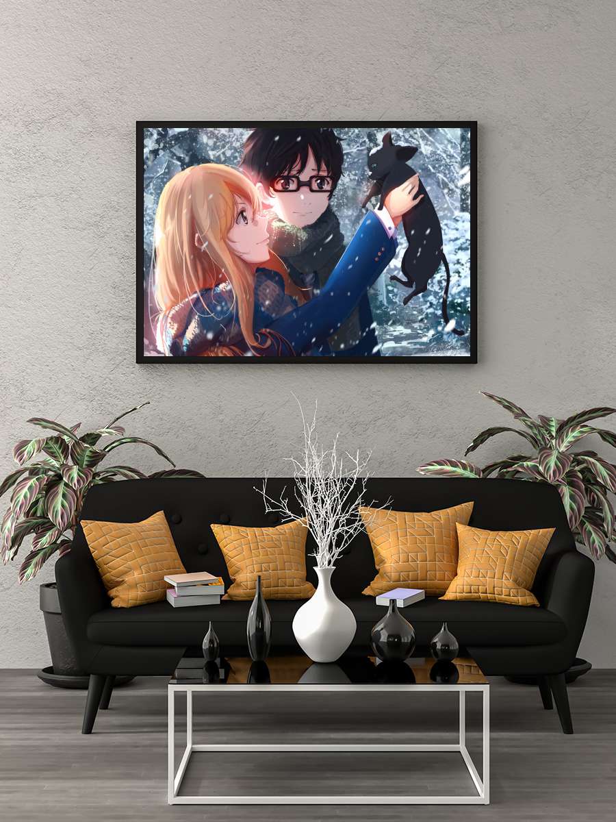 Your Lie in April - 四月は君の嘘 Dizi Tablo Siyah Çerçeveli Dizi Poster Duvar Tablo