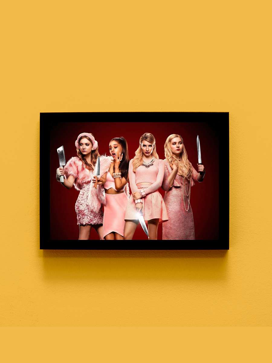 Scream Queens Dizi Tablo Siyah Çerçeveli Dizi Poster Duvar Tablo