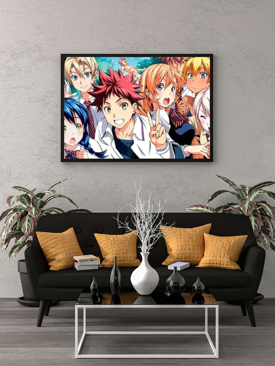 Shokugeki no Souma - 食戟のソーマ Dizi Tablo Siyah Çerçeveli Dizi Poster Duvar Tablo