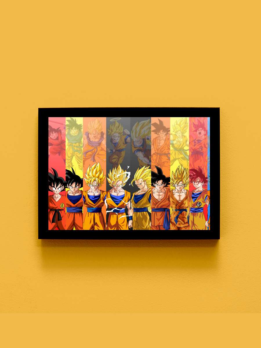 Dragon Ball Super - ドラゴンボール超（スーパー） Dizi Tablo Siyah Çerçeveli Dizi Poster Duvar Tablo