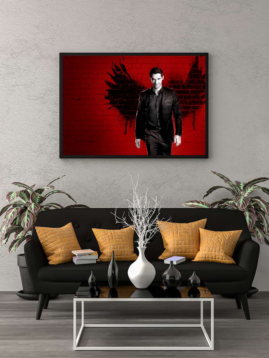 Lucifer Dizi Tablo Siyah Çerçeveli Dizi Poster Duvar Tablo