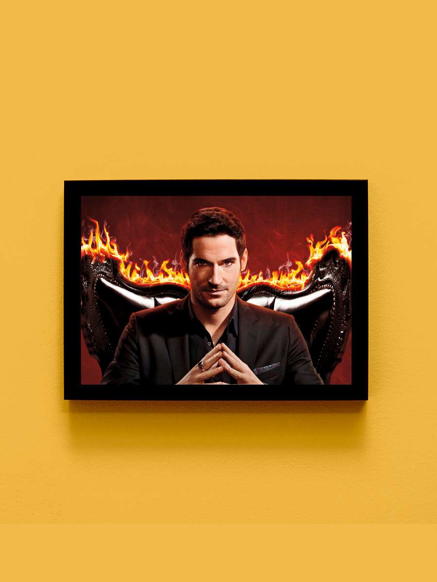 Lucifer Dizi Tablo Siyah Çerçeveli Dizi Poster Duvar Tablo