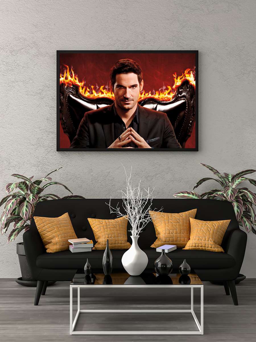 Lucifer Dizi Tablo Siyah Çerçeveli Dizi Poster Duvar Tablo