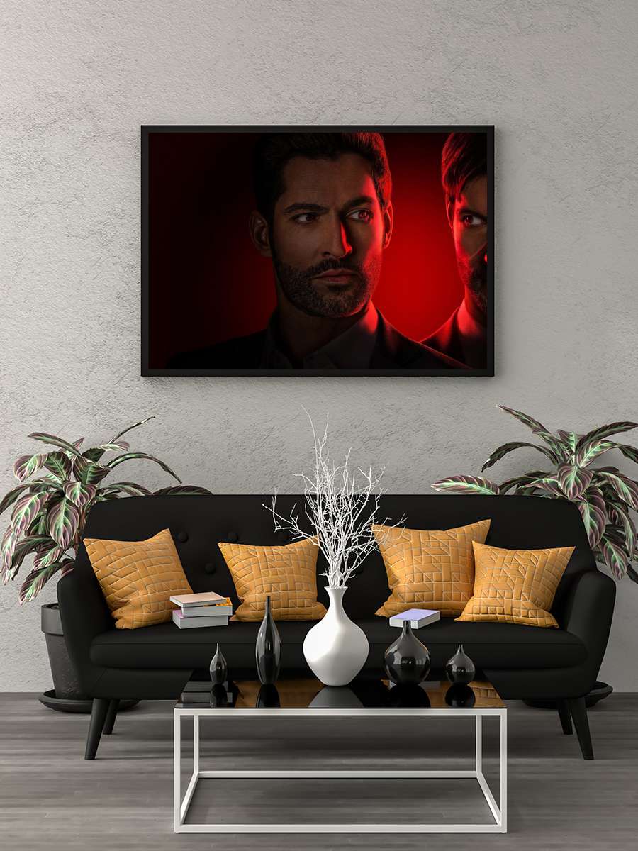 Lucifer Dizi Tablo Siyah Çerçeveli Dizi Poster Duvar Tablo