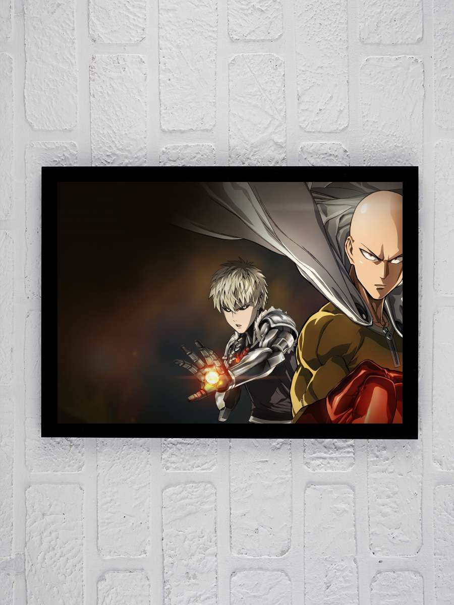 One Punch Man - ワンパンマン Dizi Tablo Siyah Çerçeveli Dizi Poster Duvar Tablo