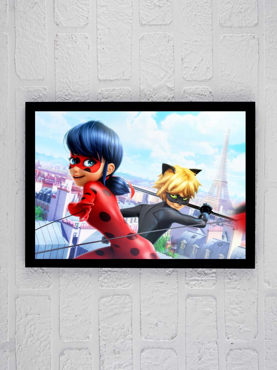 Mucize: Uğur Böceği ile Kara Kedi - Miraculous, les aventures de Ladybug et Chat Noir Dizi Tablo Siyah Çerçeveli Dizi Poster Duvar Tablo