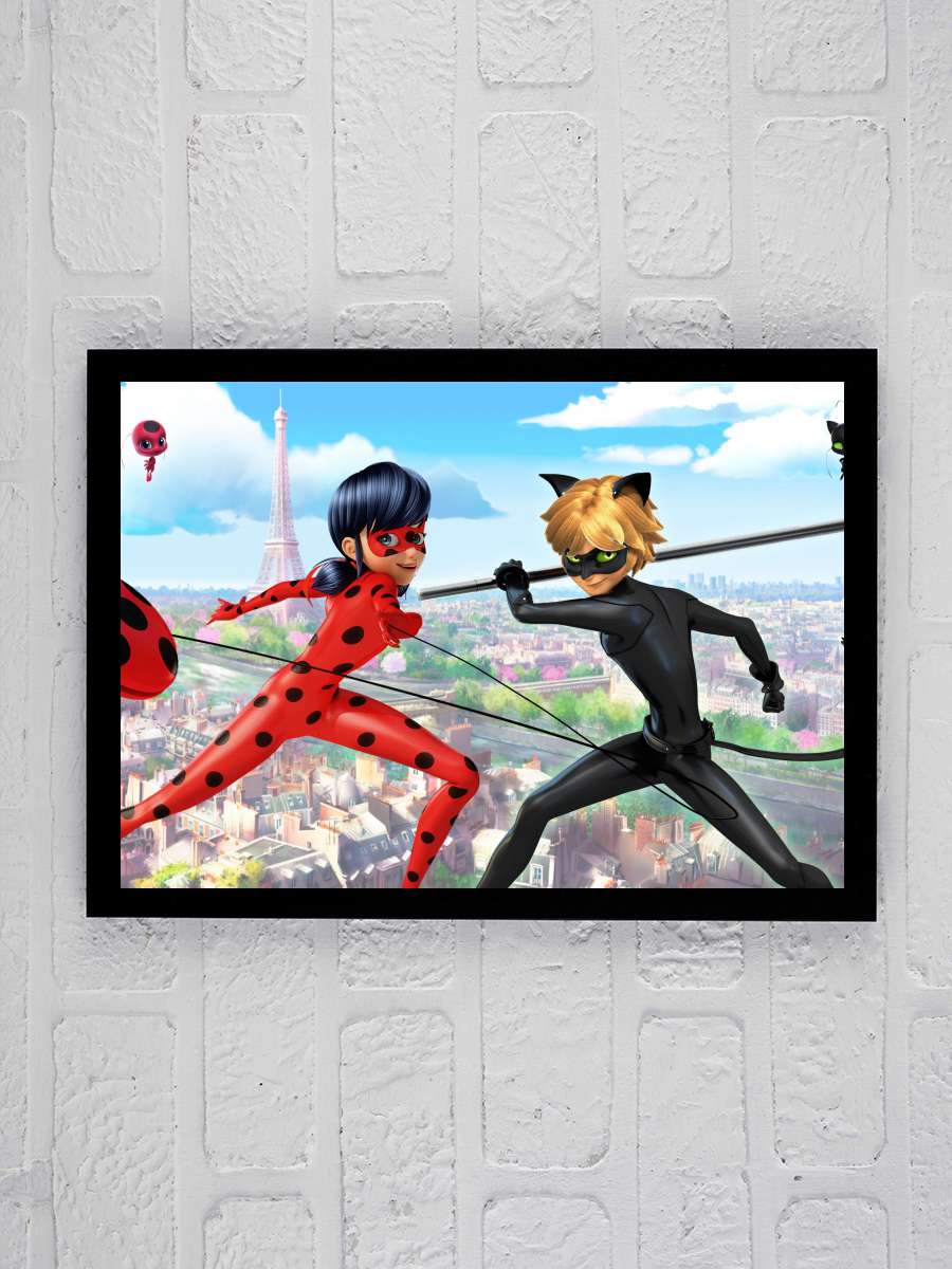 Mucize: Uğur Böceği ile Kara Kedi - Miraculous, les aventures de Ladybug et Chat Noir Dizi Tablo Siyah Çerçeveli Dizi Poster Duvar Tablo