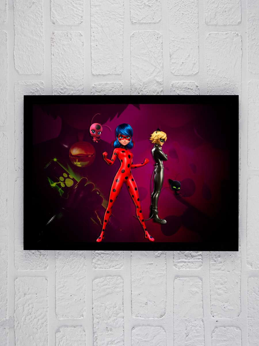 Mucize: Uğur Böceği ile Kara Kedi - Miraculous, les aventures de Ladybug et Chat Noir Dizi Tablo Siyah Çerçeveli Dizi Poster Duvar Tablo