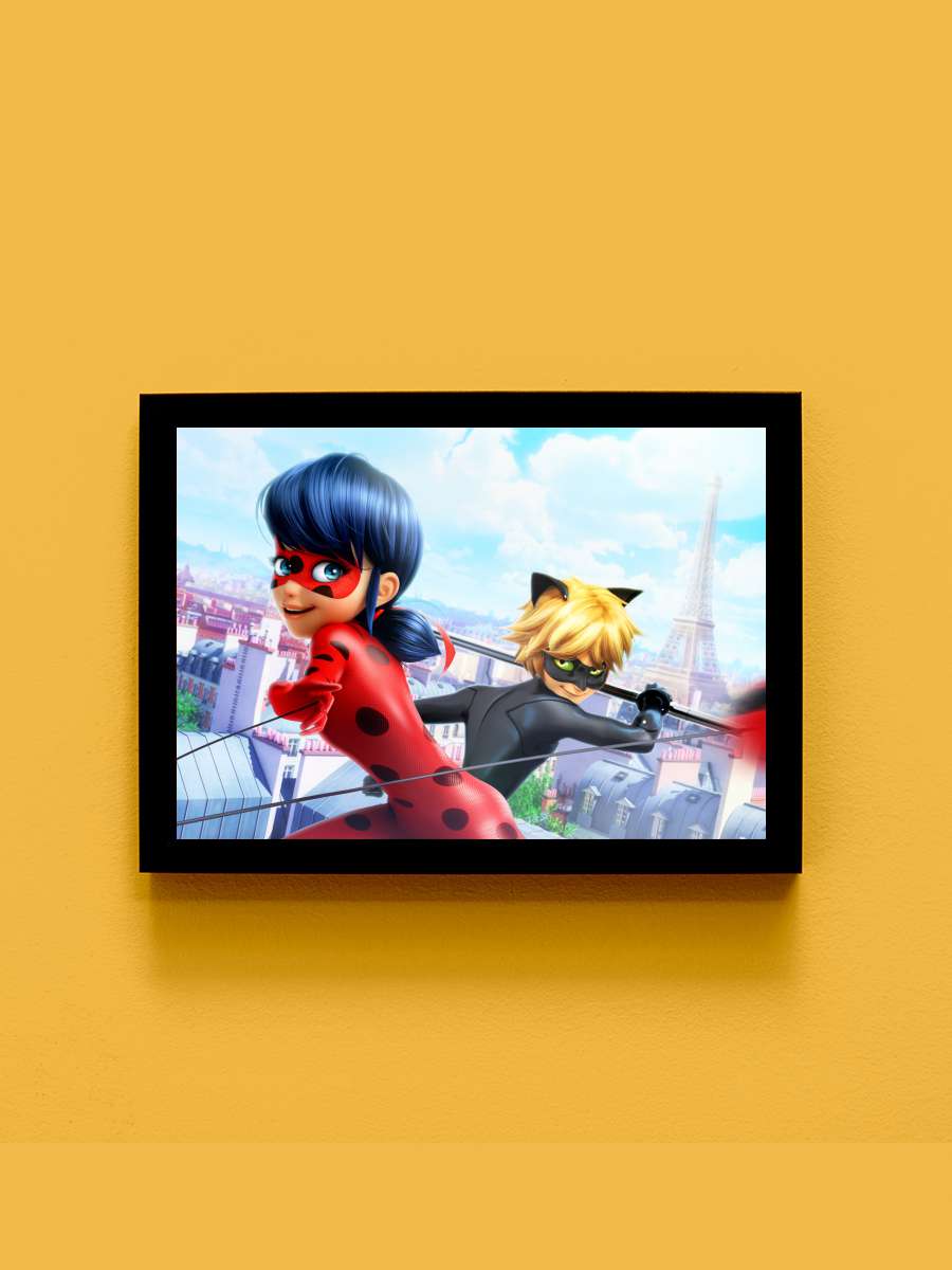 Mucize: Uğur Böceği ile Kara Kedi - Miraculous, les aventures de Ladybug et Chat Noir Dizi Tablo Siyah Çerçeveli Dizi Poster Duvar Tablo