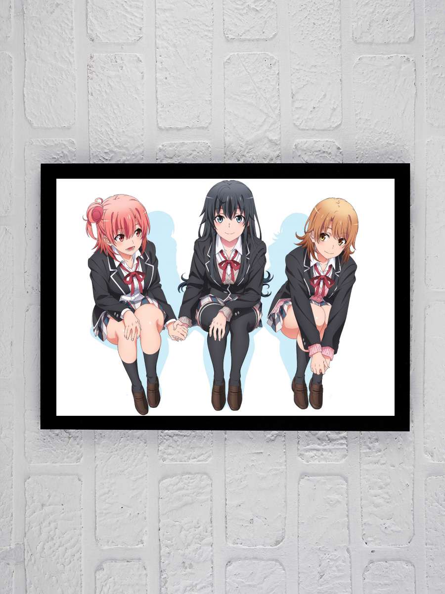 Yahari Ore no Seishun Love Comedy wa Machigatteiru. - やはり俺の青春ラブコメはまちがっている。 Dizi Tablo Siyah Çerçeveli Dizi Poster Duvar Tablo