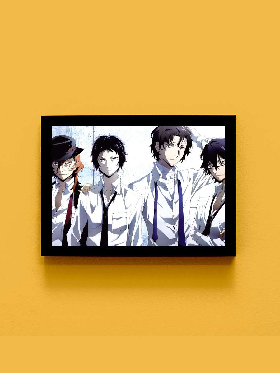 Bungou Stray Dogs - 文豪ストレイドッグス Dizi Tablo Siyah Çerçeveli Dizi Poster Duvar Tablo