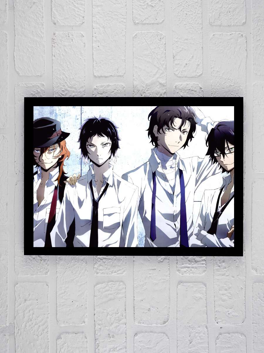 Bungou Stray Dogs - 文豪ストレイドッグス Dizi Tablo Siyah Çerçeveli Dizi Poster Duvar Tablo