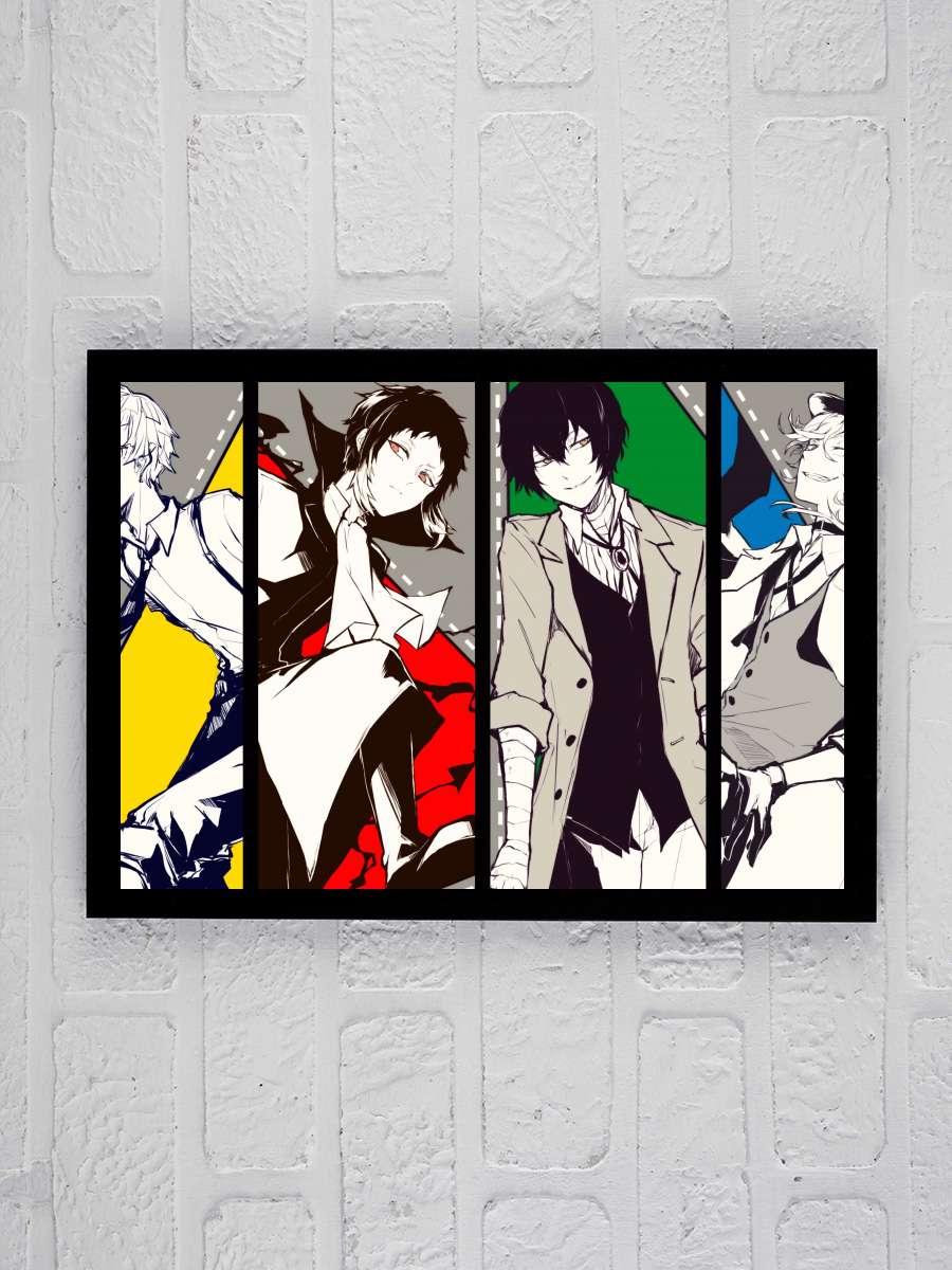 Bungou Stray Dogs - 文豪ストレイドッグス Dizi Tablo Siyah Çerçeveli Dizi Poster Duvar Tablo