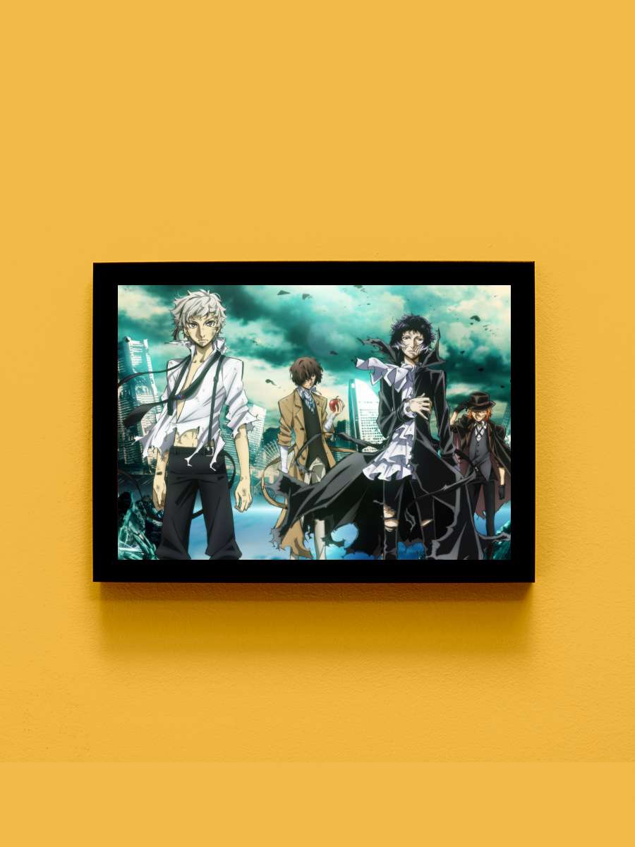 Bungou Stray Dogs - 文豪ストレイドッグス Dizi Tablo Siyah Çerçeveli Dizi Poster Duvar Tablo