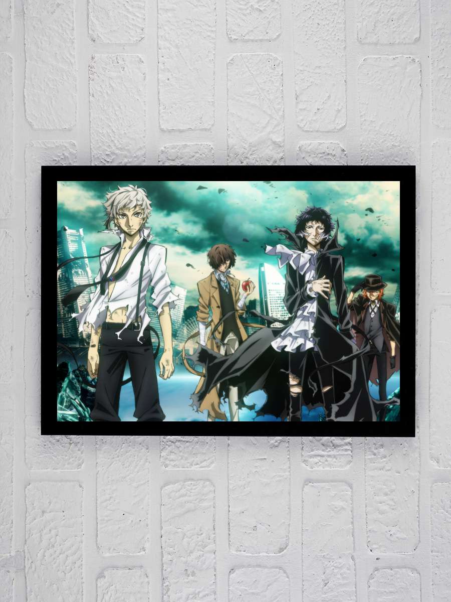 Bungou Stray Dogs - 文豪ストレイドッグス Dizi Tablo Siyah Çerçeveli Dizi Poster Duvar Tablo