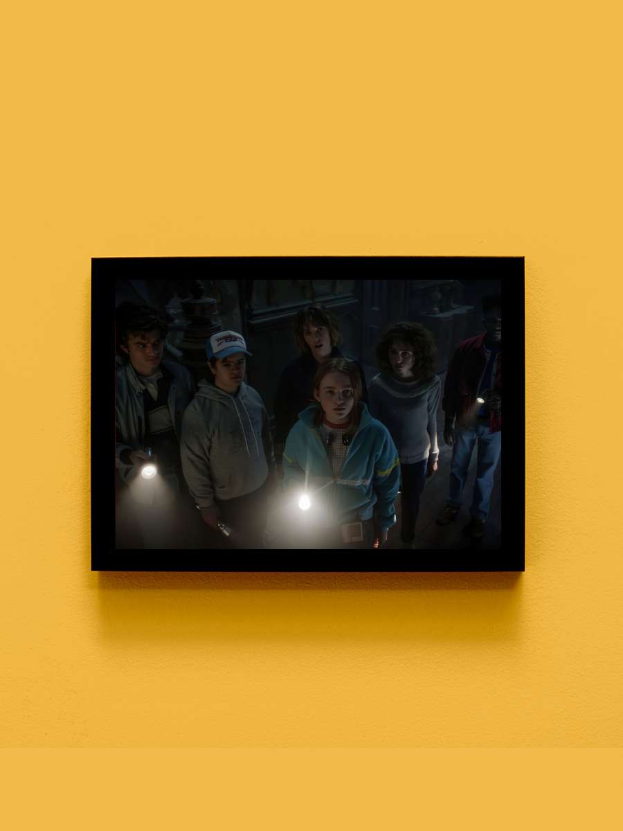 Stranger Things Dizi Tablo Siyah Çerçeveli Dizi Poster Duvar Tablo