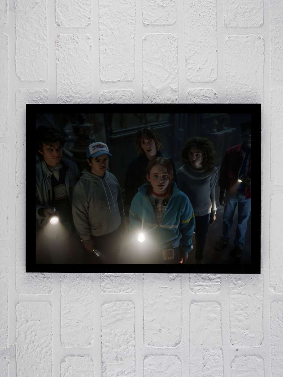 Stranger Things Dizi Tablo Siyah Çerçeveli Dizi Poster Duvar Tablo