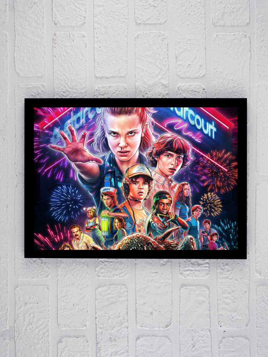 Stranger Things Dizi Tablo Siyah Çerçeveli Dizi Poster Duvar Tablo